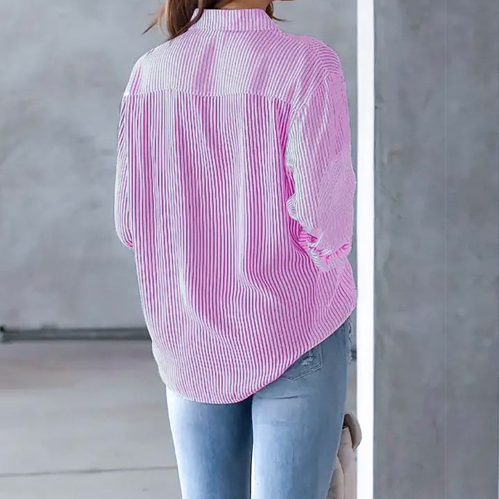 Damer Casual Stribet Bluse Top Stilla