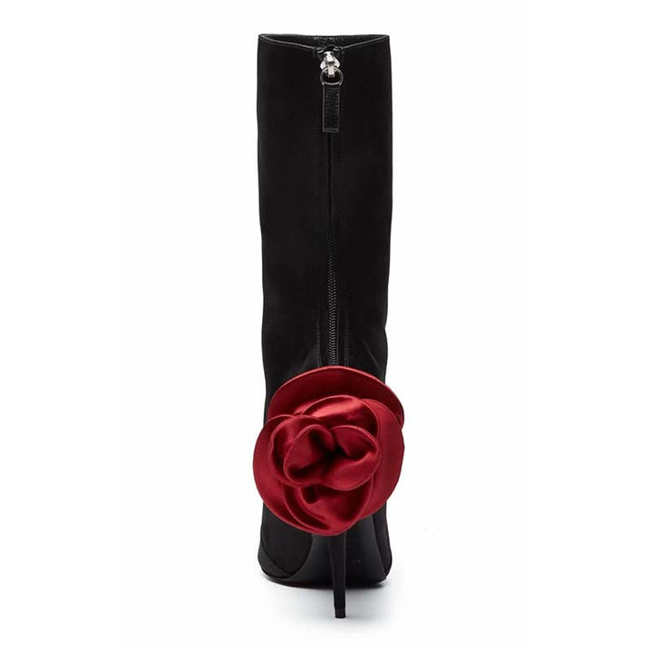Dame elegante Stiletto-støvler med blomsteraccent Stilla