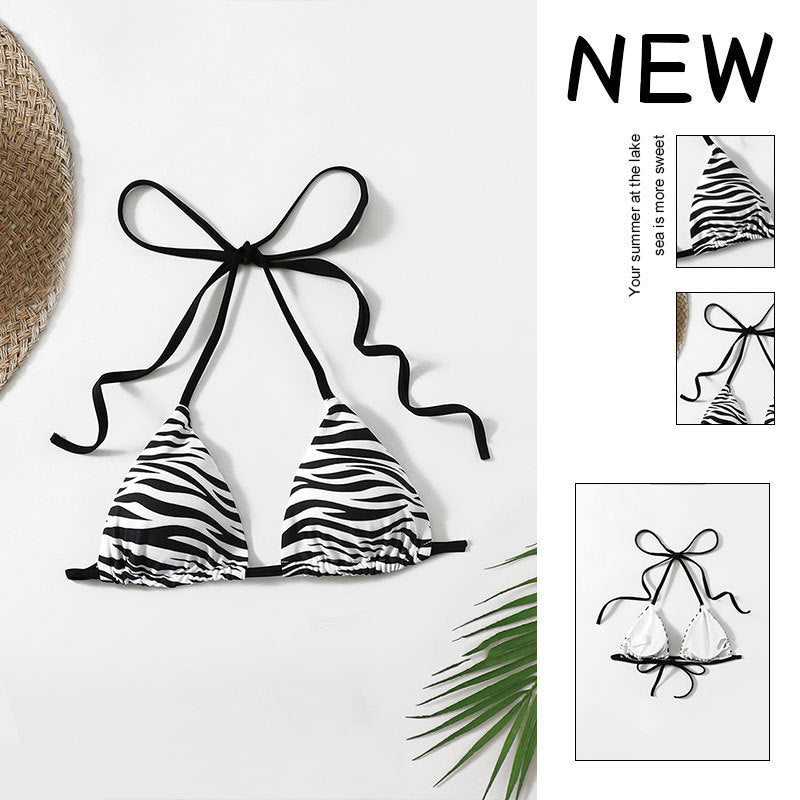 Dame triangle-bikinioberdel med moderigtigt zebra-mønster Skovae