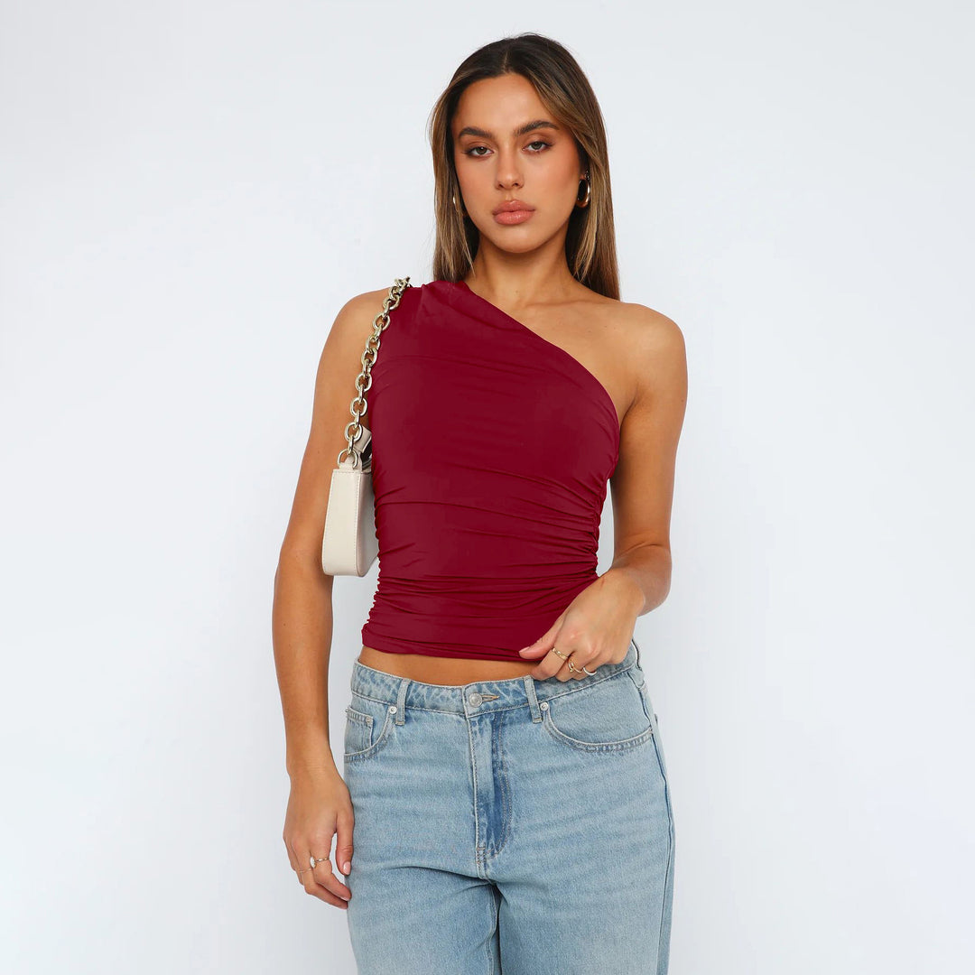 Damer asymmetrisk top med raffineret snit Stilla