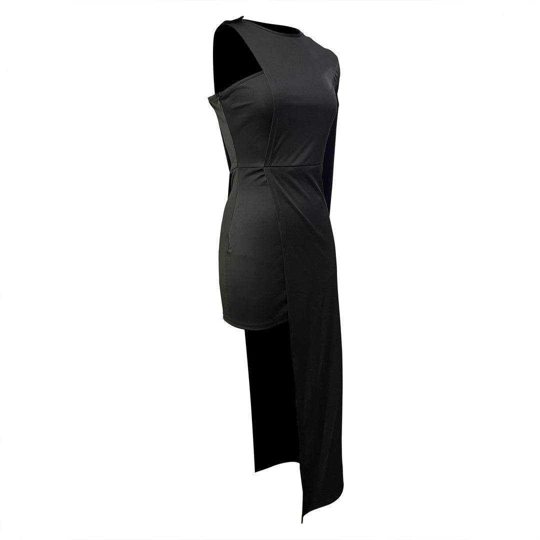 Damer Elegant, asymmetrisk maxikjole med høj slids Skovae