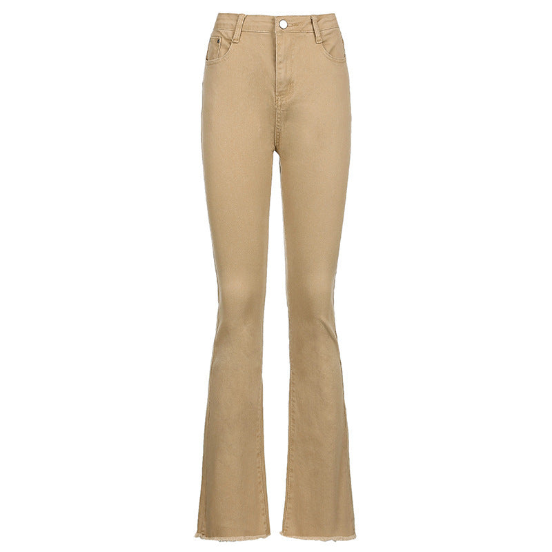 Dame Bootcut-Jeans i moderne design med frynset søm Stilla