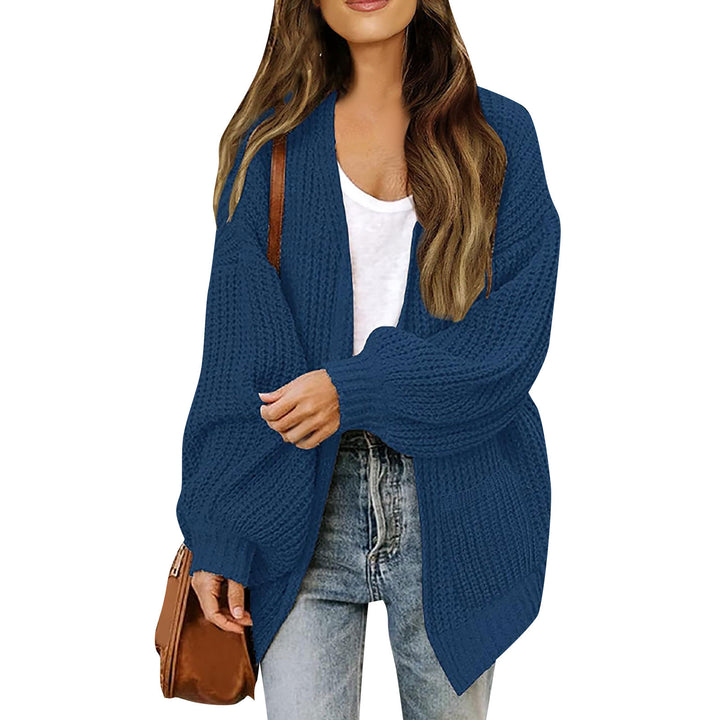 Kvinders chunky strikket cardigan med en afslappet pasform og sænkede skuldre Stilla
