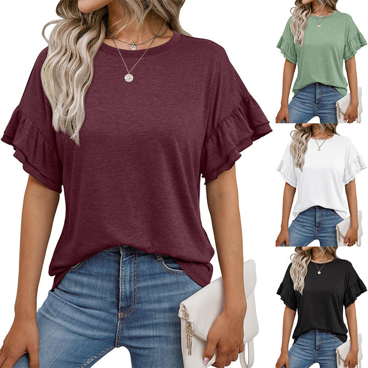Dame afslappet T-shirt med flæser Stilla