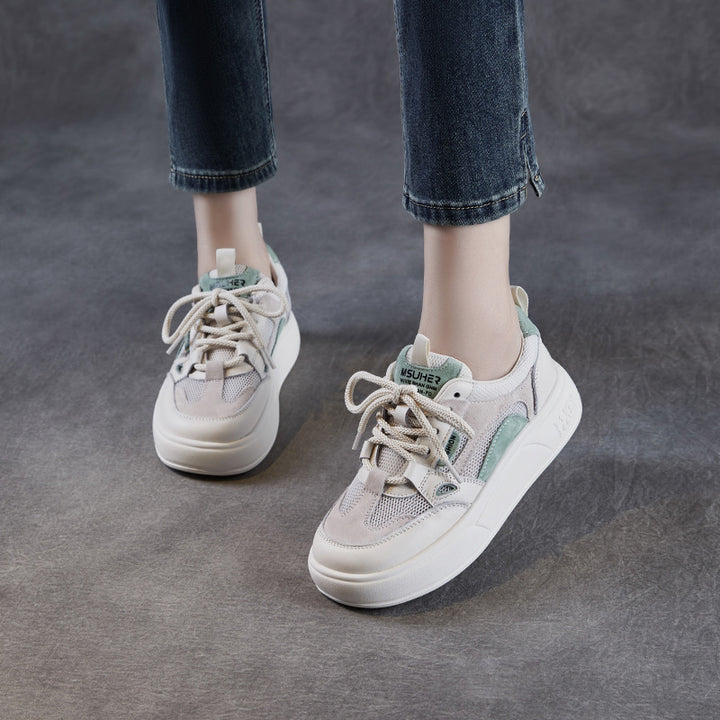 Damer Stilige Mixed-Media Platform Sneakers Stilla