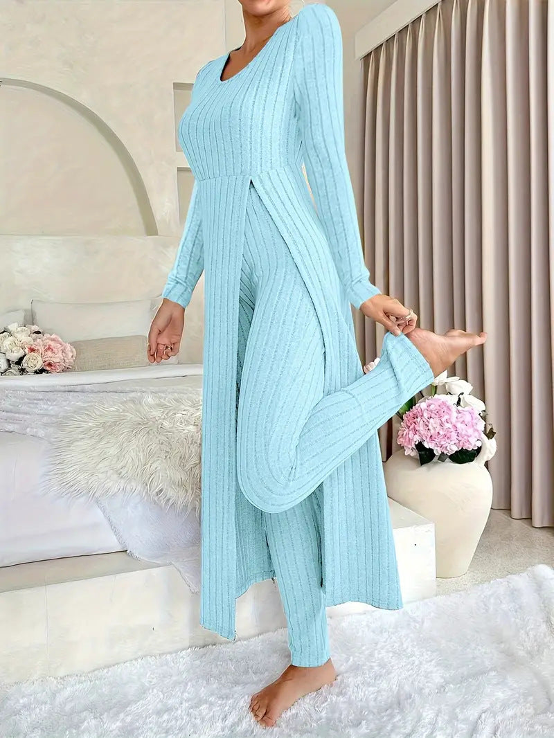 Dame Loungewear Ensemble med elegant plisseredesign og løs pasform Stilla