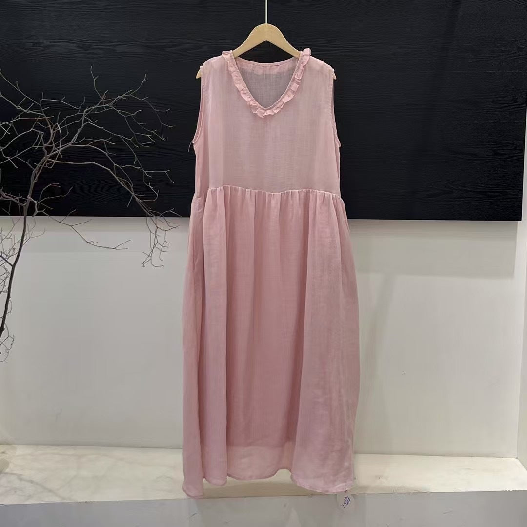 Dame Ruffle Uddybning Flydende Maxi Kjole Stilla