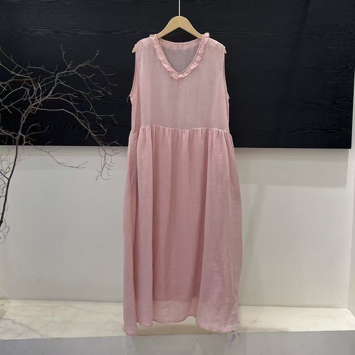 Dame Ruffle Uddybning Flydende Maxi Kjole Stilla
