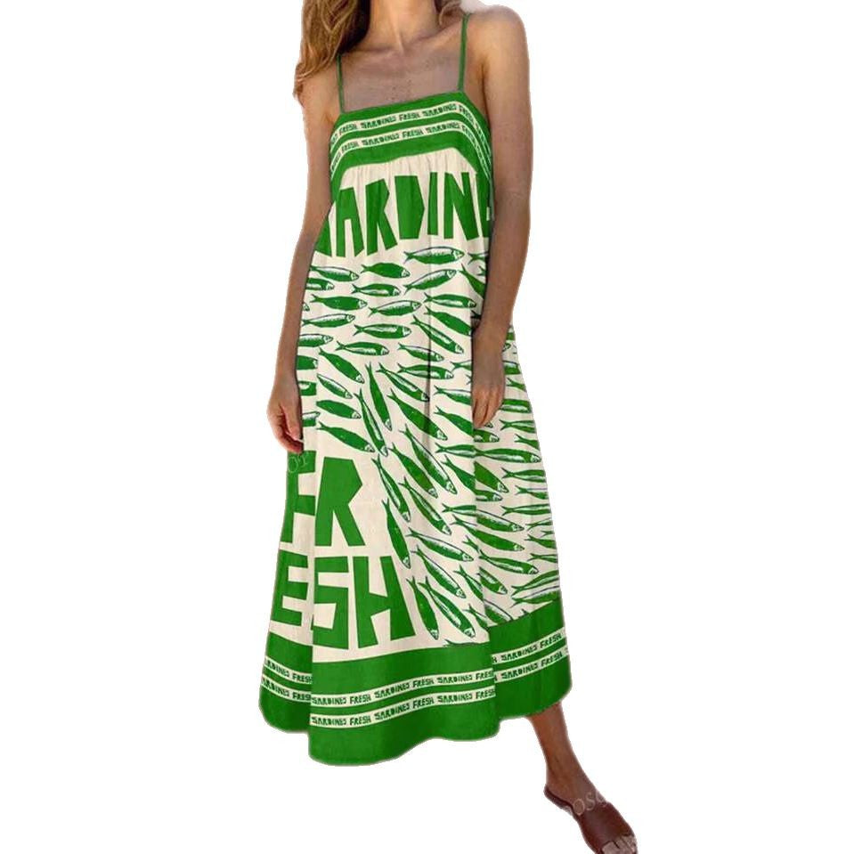 Dame Casual Grafik Maxi Kjole Stilla