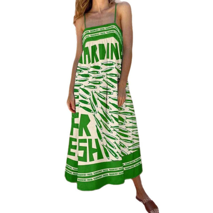 Dame Casual Grafik Maxi Kjole Stilla