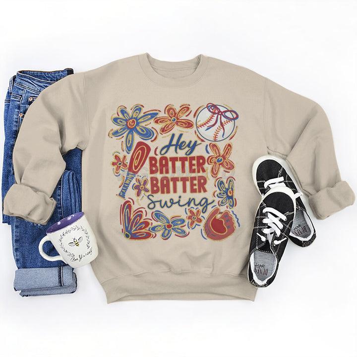 Dame sweatshirts med kreativ baseballmotiv og afslappet snit Stilla