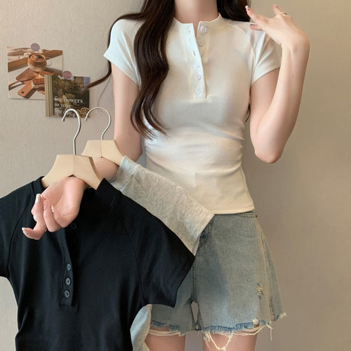 Femme Kortærmet Henley Top Stilla