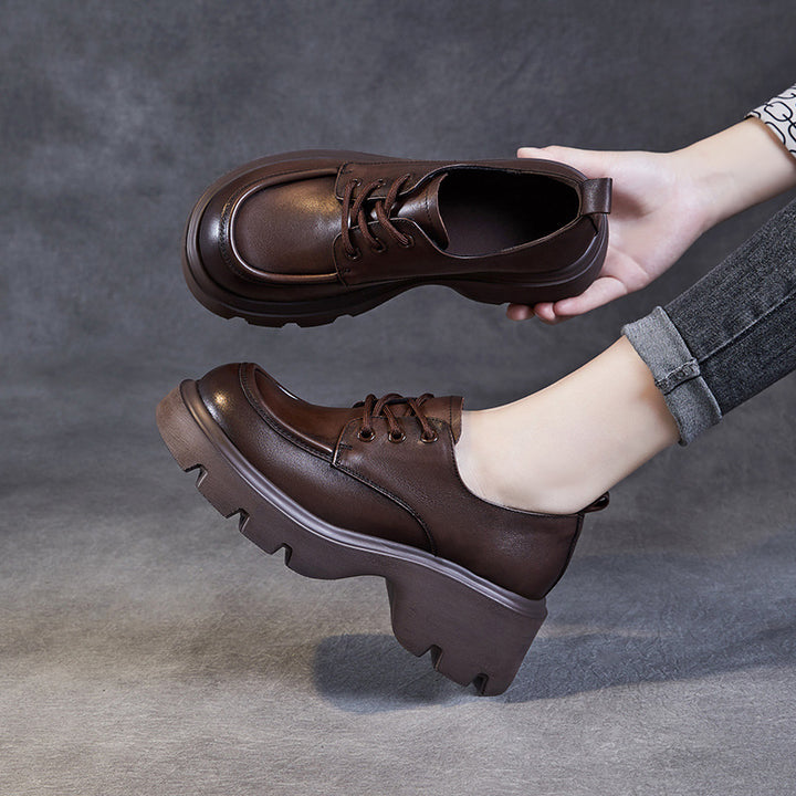 Dame Chunky Platform Schnür-Oxfords med struktureret overflade Stilla