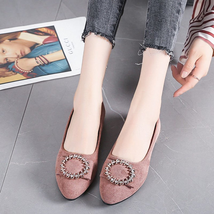 Dame elegante Ballerinas med glitrende strass-accents og blødt overmateriale Stilla