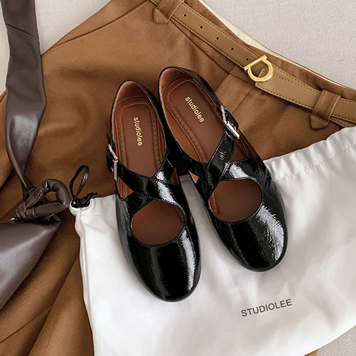 Femme Stilfulde Krydsrem Ballerinas Stilla