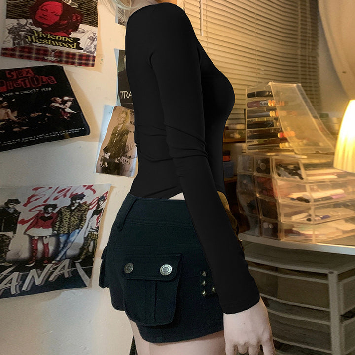 Dame Elegant Langærmet Bodysuit med pynteliste Skovae