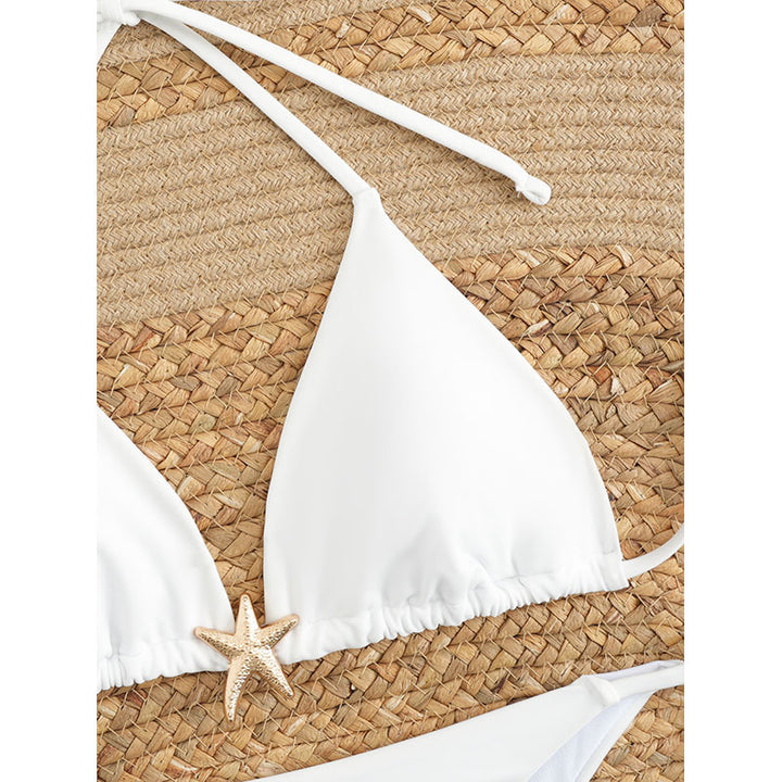 Dame Triangel-Bikini med fashionable snøring detaljer Skovae