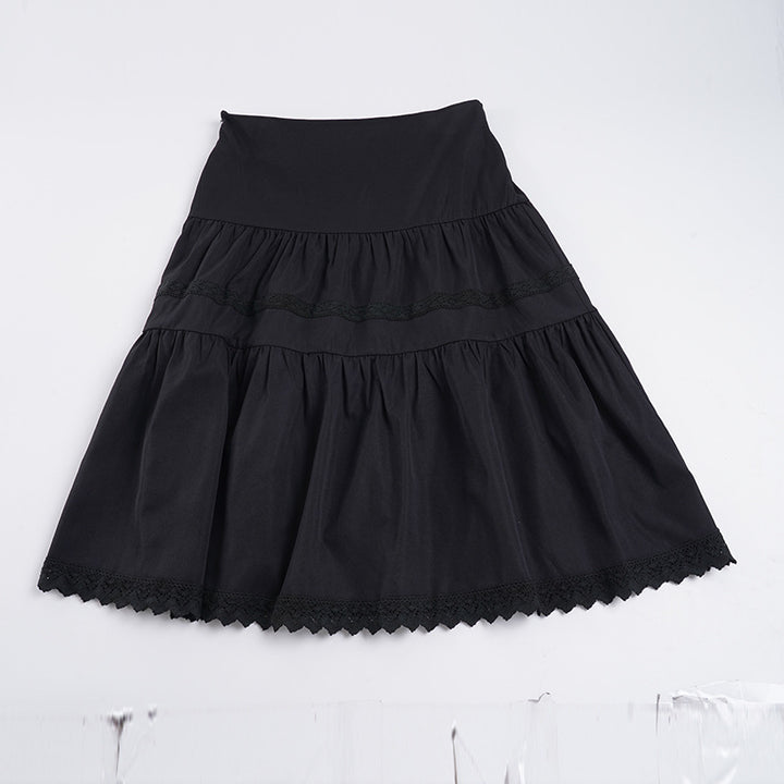 Dame luftig maxiskørt med elegante flæsedetaljer Skovae