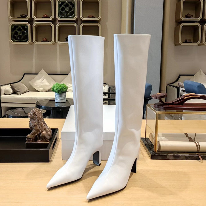 Femme Elegant Over-knæet Metallic Stiletto Støvler Stilla