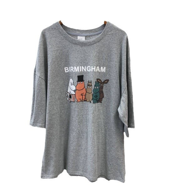 Dame T-shirt med kunstnerisk cartoon-motiv og afslappet pasform Stilla