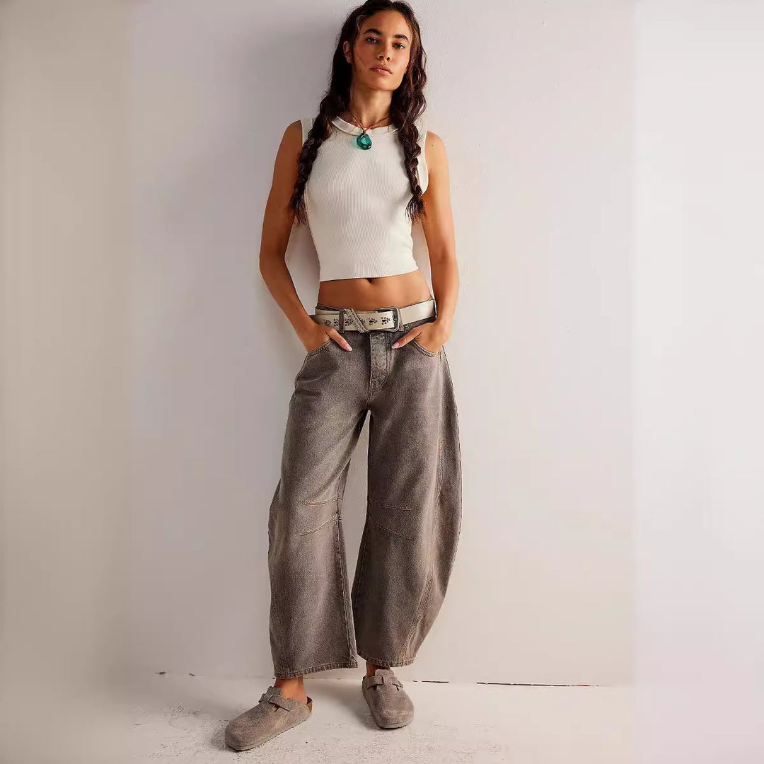 Dame Baggy-Jeans i Moderne Stil Stilla