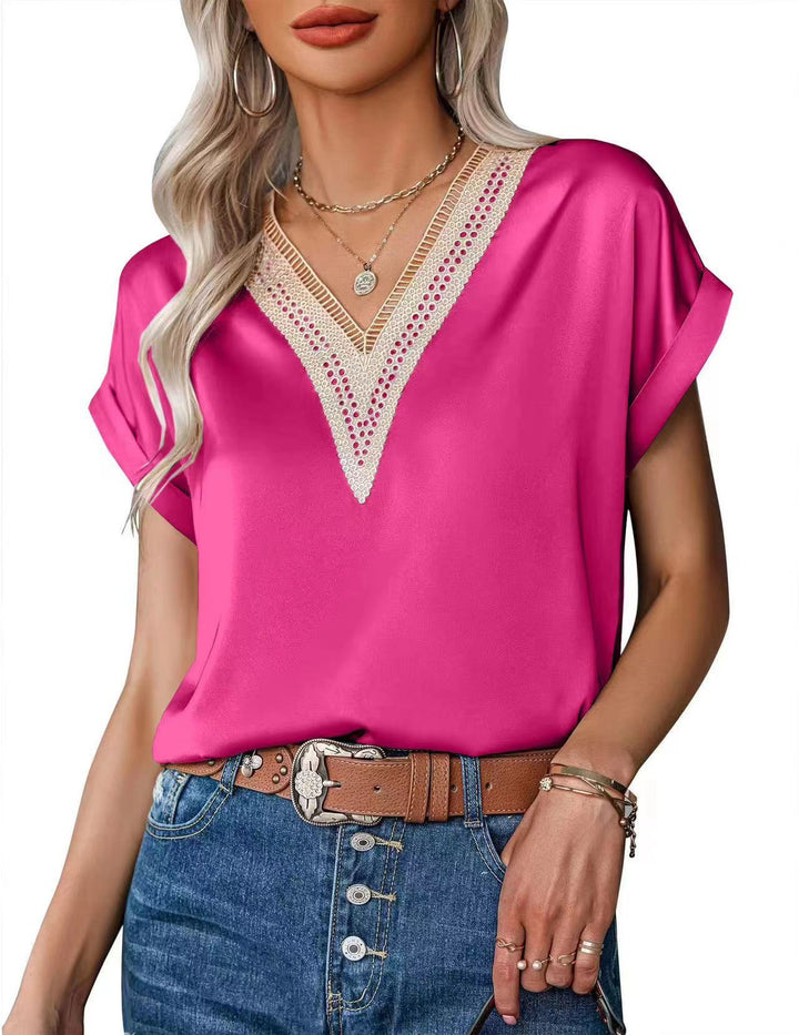 Damebluse med elegant spidsbesætning Skovae