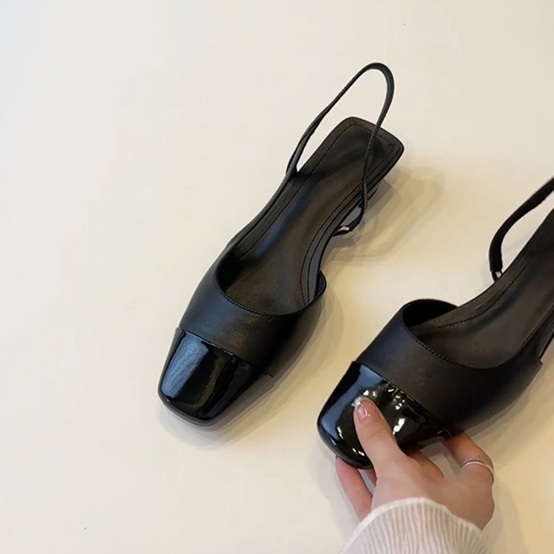 Dame spidssko Slingback Flats med blank hæl Stilla