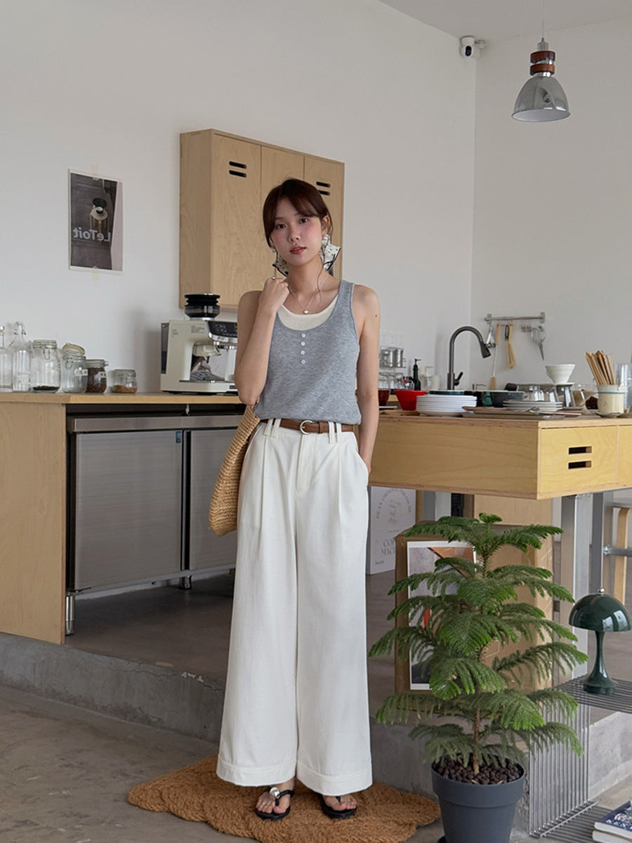 Dame bred High-Waist jakkebukser med imponerende snit og elegant talje Stilla