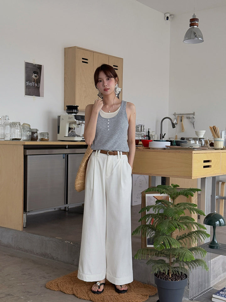 Dame bred High-Waist jakkebukser med imponerende snit og elegant talje Stilla