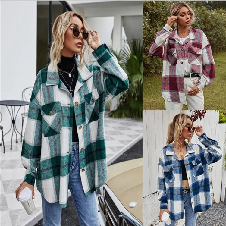 Dameternetternede flannel skjortejakke Stilla