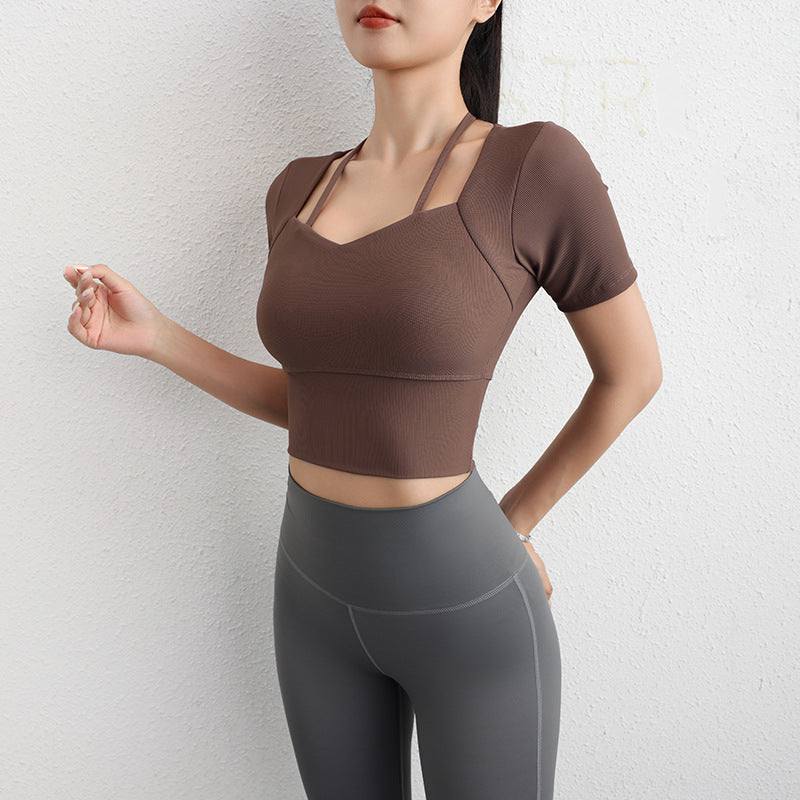 Dame Sporty Cropped-Top med innovativt stropdesign og åndbare egenskaber Stilla