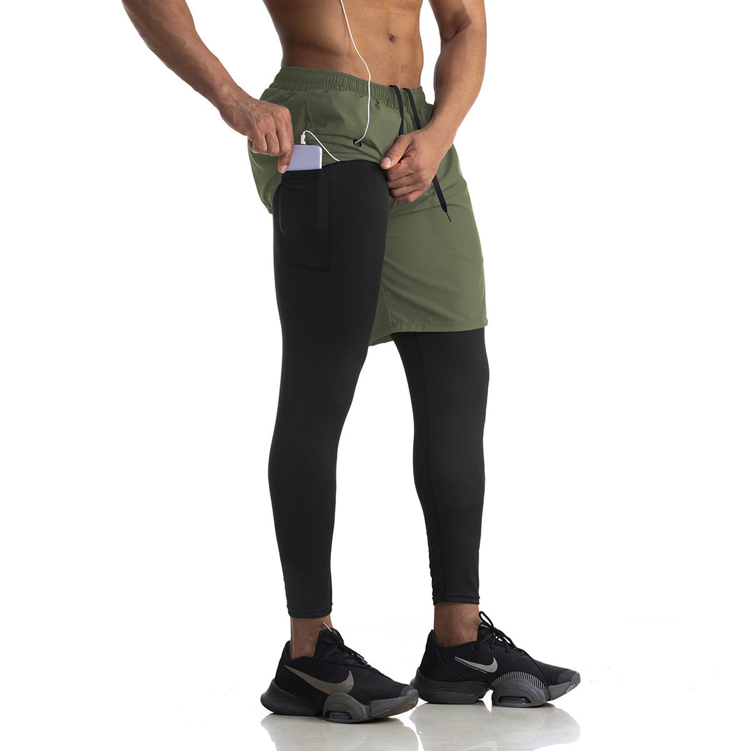 Herrer sportslige løbeshorts med integrerede kompressions leggings Stilla