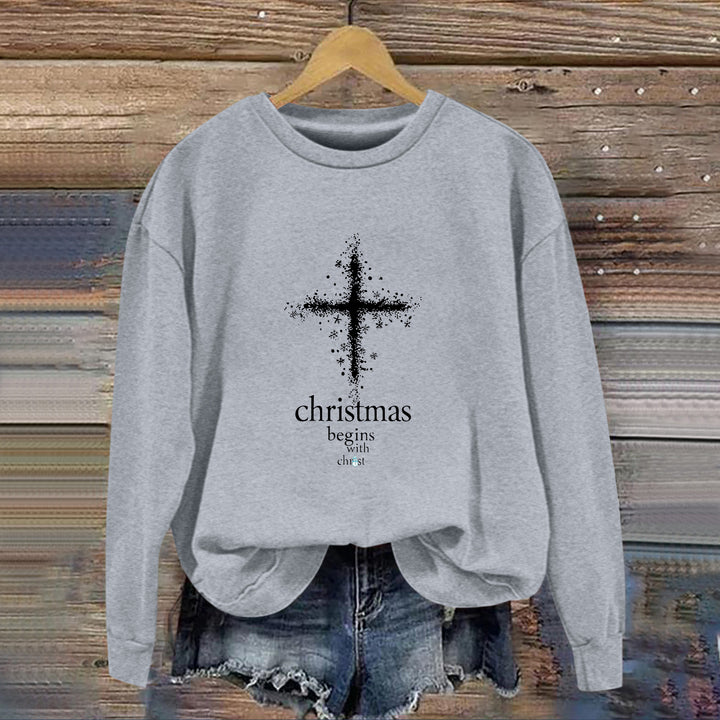Kvinders sweatshirt med Christian motiv og blød inderside Stilla