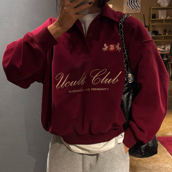 Damer casual polo sweater med elegant logo Stilla