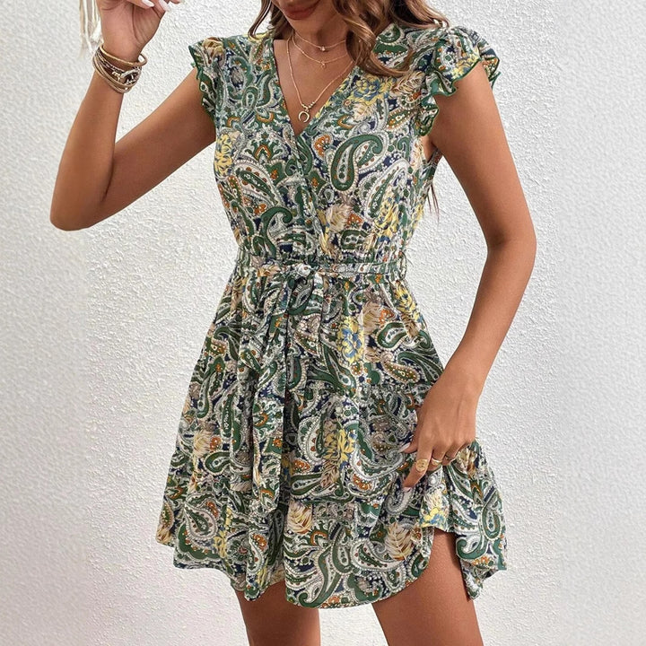 Dame Flydende Paisley-Print Mini-Kjole Stilla
