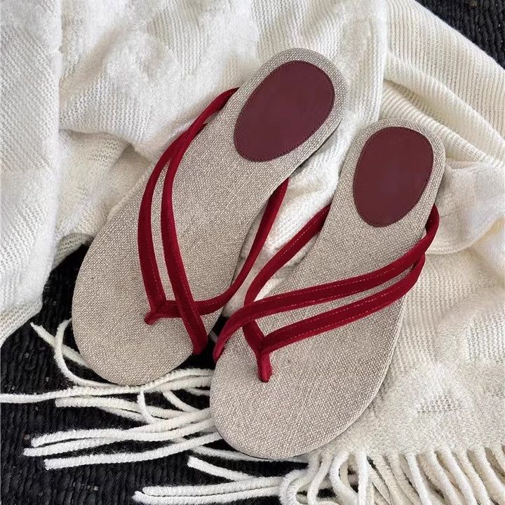 Damer Stylishe Cross-Strap Flip-Flops Stilla