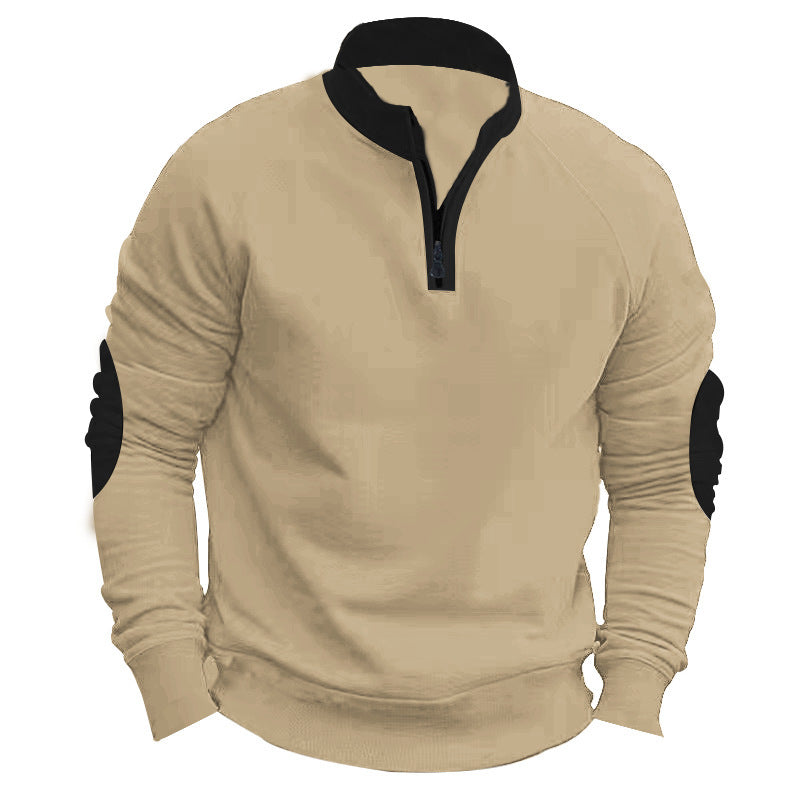 Herrer sweatshirt med lynlås og kontrasterende sømme Stilla