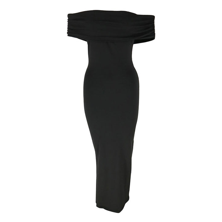Dame Off-Shoulder Maxikjole med raffinerede volangdetaljer Skovae