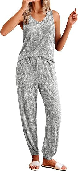 Dame Relaxed Fit Stribet Loungewear Sæt Stilla