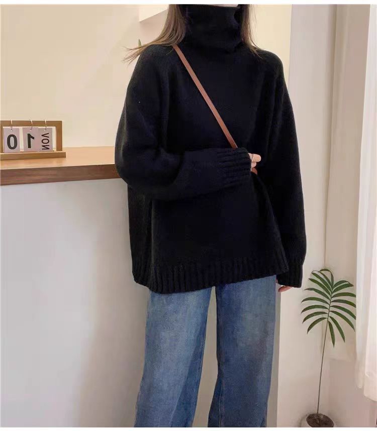 Femme Turtleneck Oversized Strikpullover Stilla