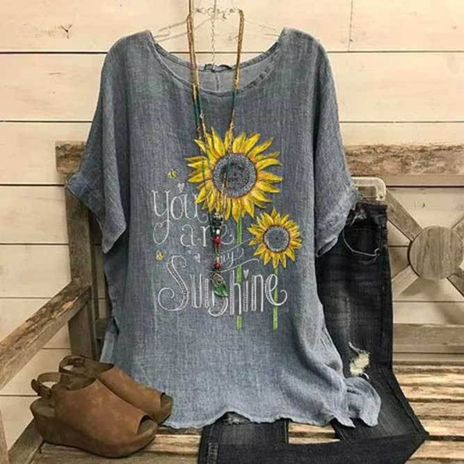 Kvinder Relaxed Fit Grafik T-Shirt Stilla