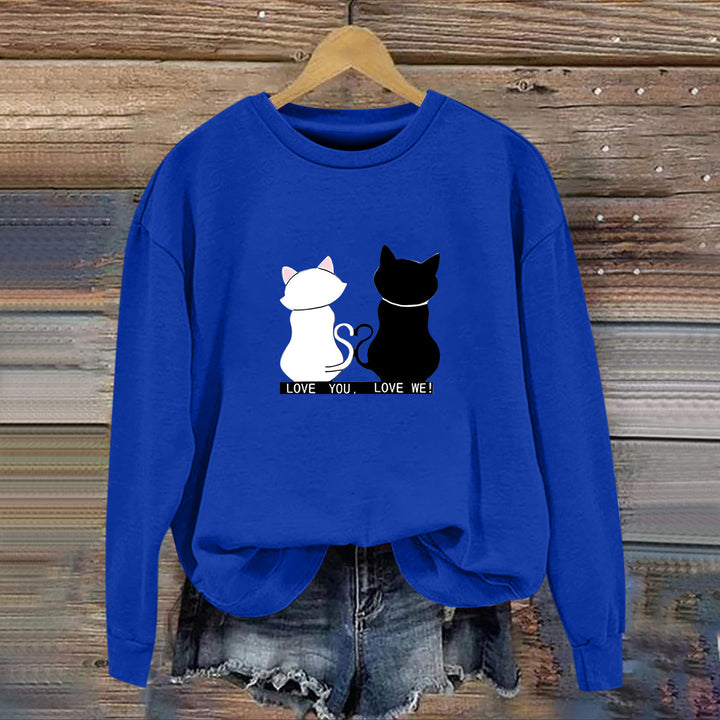 Dame sweatshirt med legende kat design og humoristisk print Stilla
