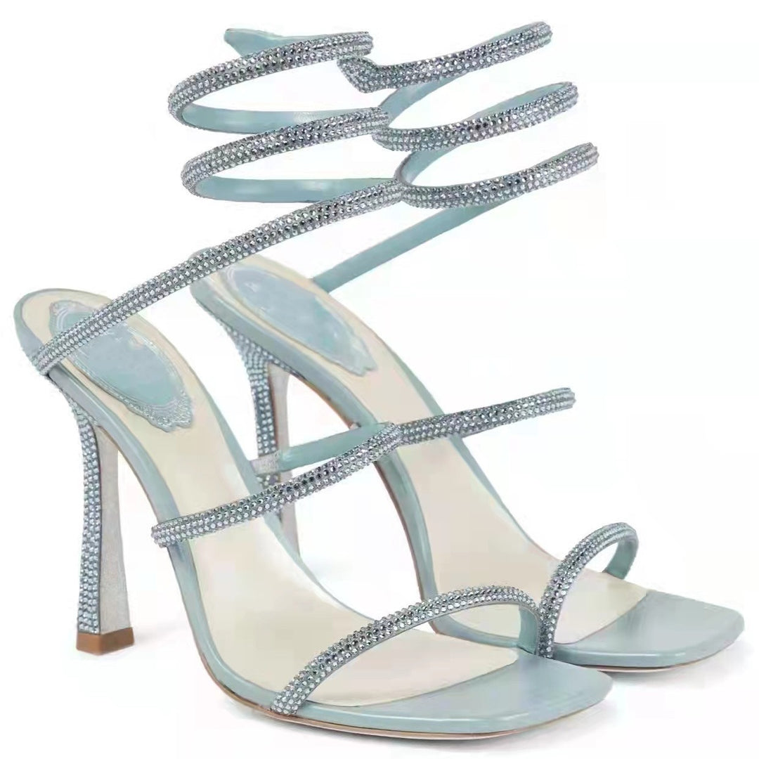 Dame elegante stiletto-sandaler med strass-accenter Stilla