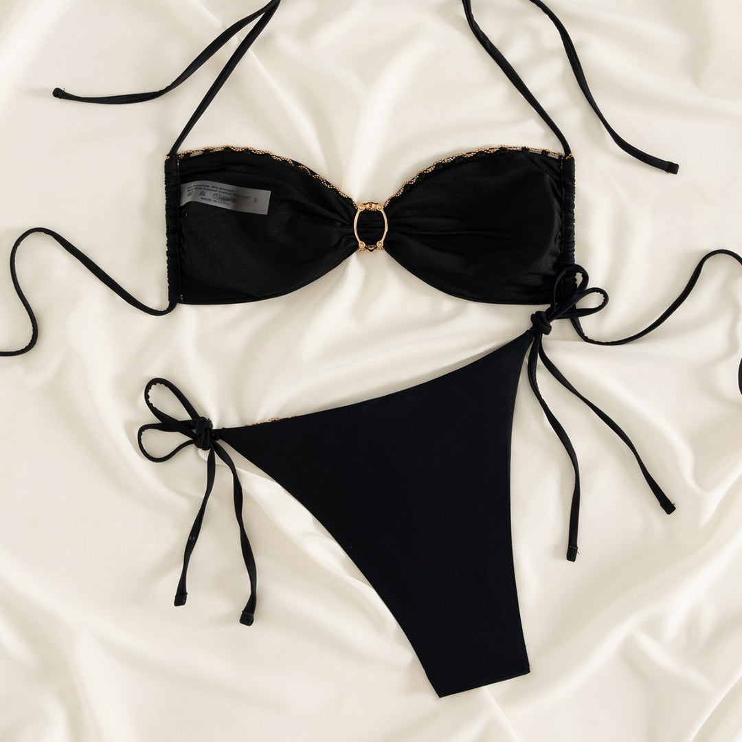 Dame Elegant Bikini med gyldne accenter Skovae