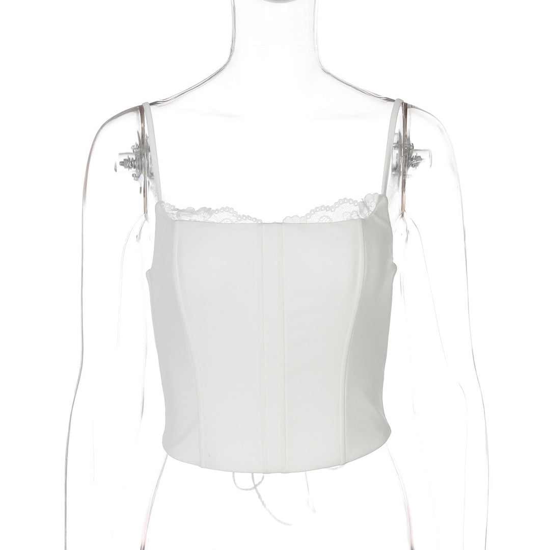 Dame Crop-Top med spidsedetail og tætsiddende snit Stilla