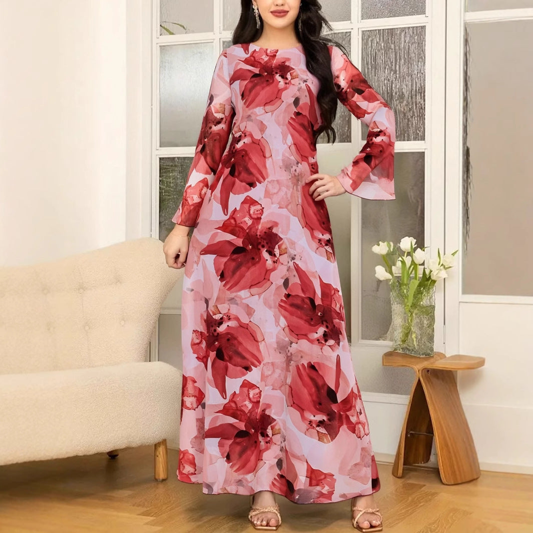 Femme Elegante Florale Maxi Kjole Stilla