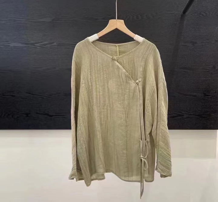 Dame asymmetrisk Button-Up Tunika Stilla