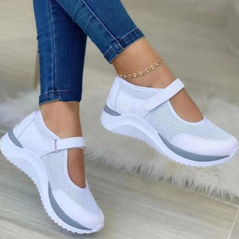 Dame sportliche sneakers med åndbart mesh-overdel og justerbar velcro Stilla