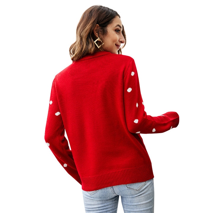 Dame festlig sweater med livligt pingvinmotiv og blødt strik Stilla