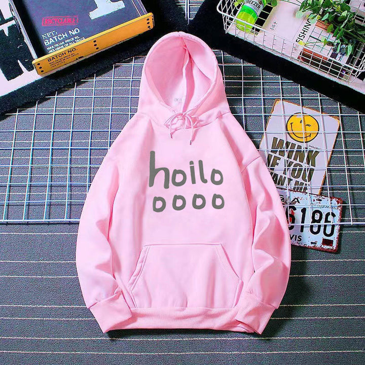 Dame hoodie med løs pasform og kreativt print Skovae